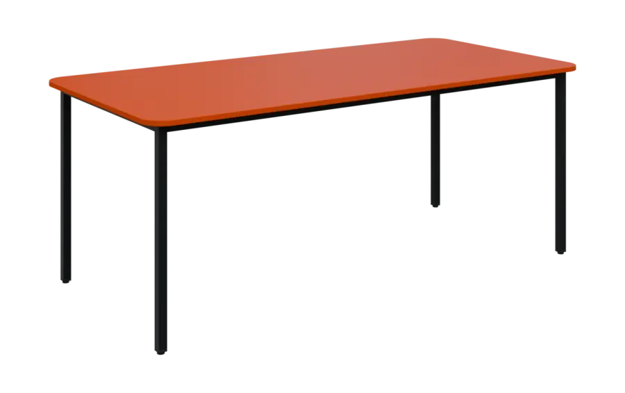 JSBR 190N Jídelní stůl 1900 x 900 mm, deska pomeranč / podnož černá